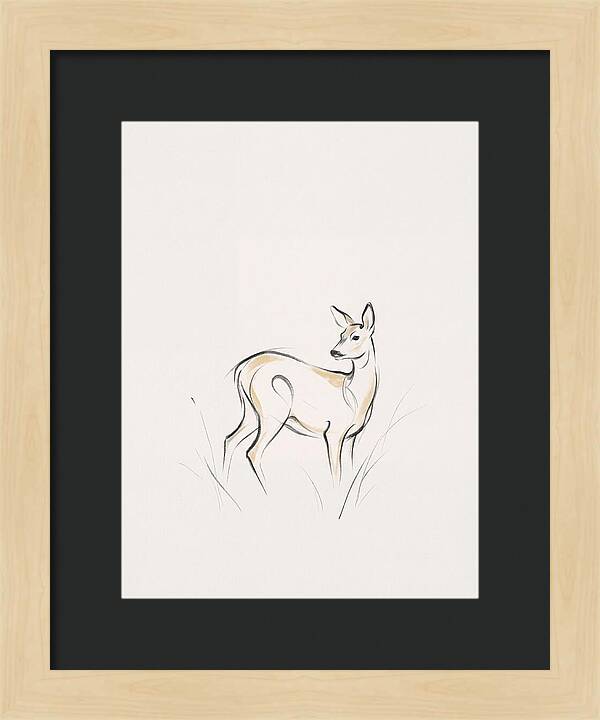 Roe Deer In Minimalist Style