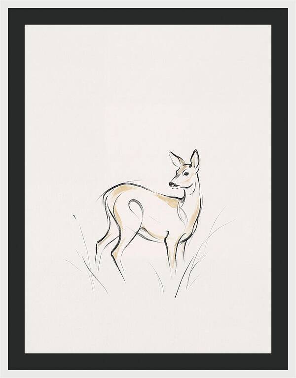 Roe Deer In Minimalist Style