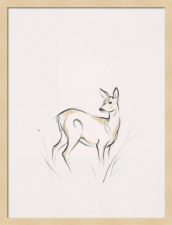 Roe Deer In Minimalist Style