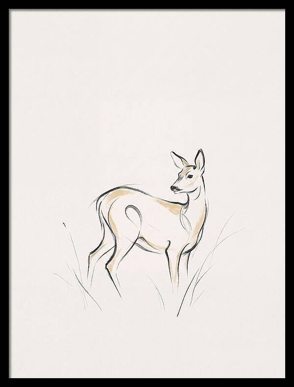 Roe Deer In Minimalist Style