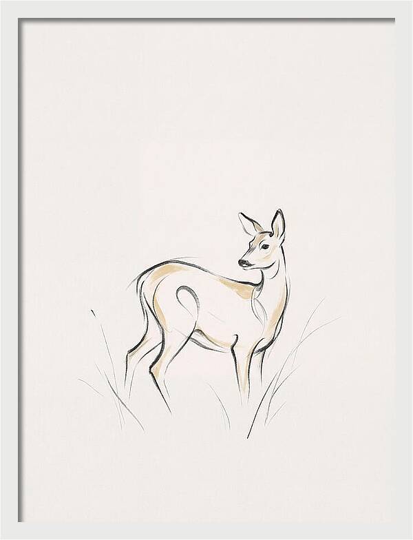 Roe Deer In Minimalist Style
