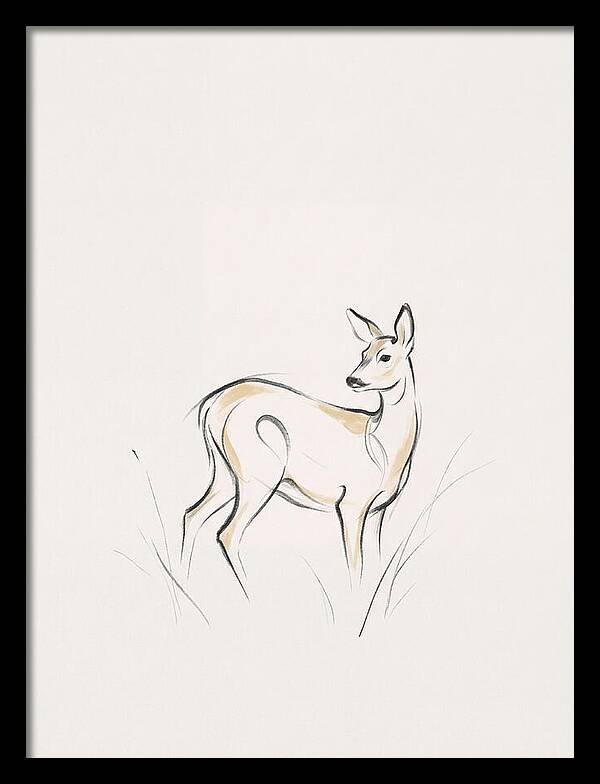 Roe Deer In Minimalist Style