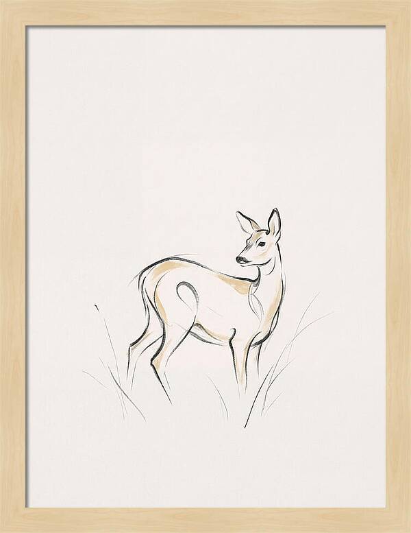 Roe Deer In Minimalist Style