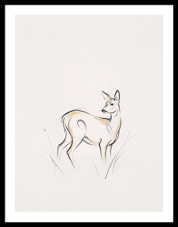 Roe Deer In Minimalist Style