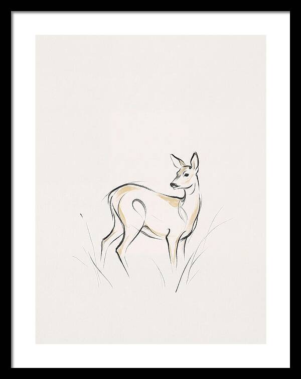 Roe Deer In Minimalist Style