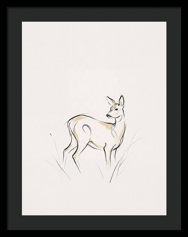 Roe Deer In Minimalist Style