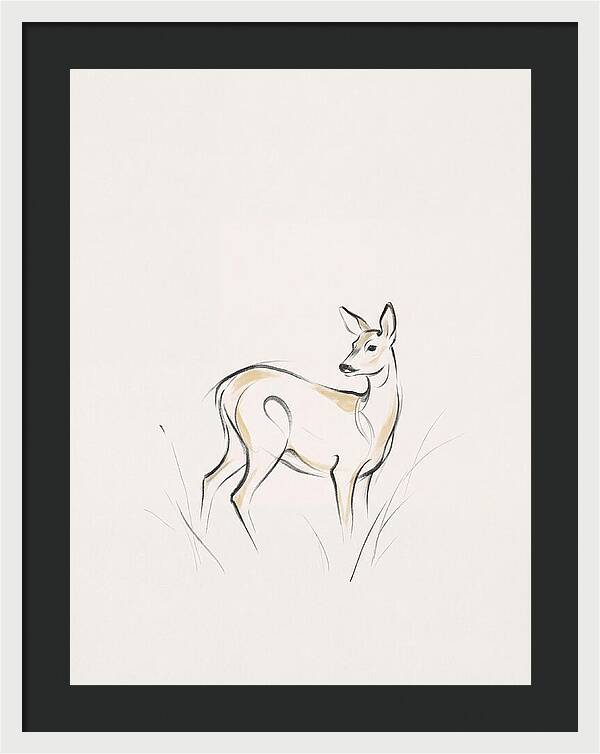 Roe Deer In Minimalist Style