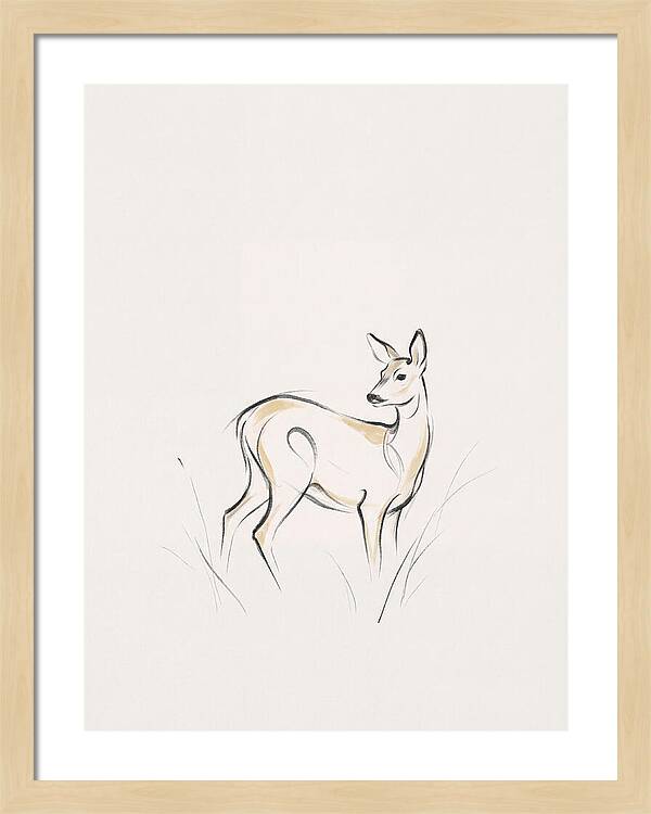 Roe Deer In Minimalist Style