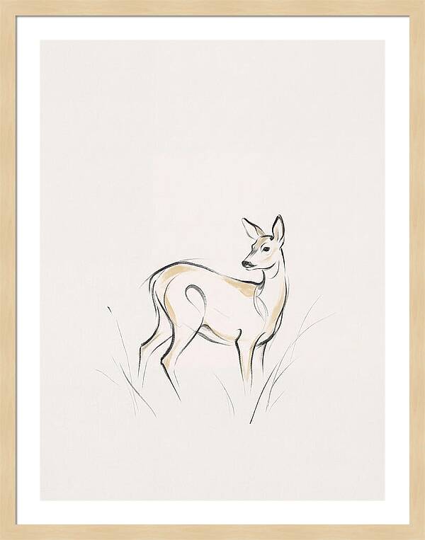 Roe Deer In Minimalist Style