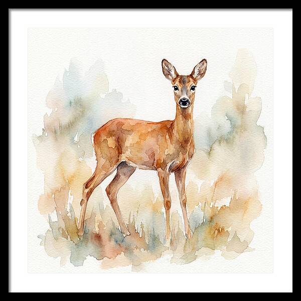 Roe Deer In Watercolor
