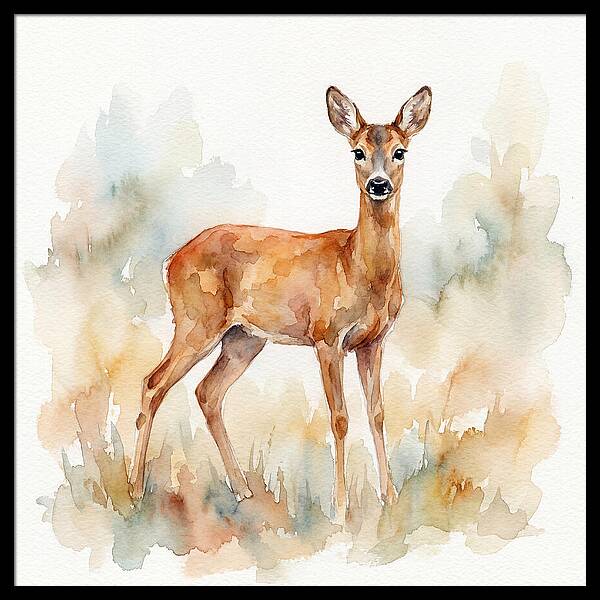 Roe Deer In Watercolor