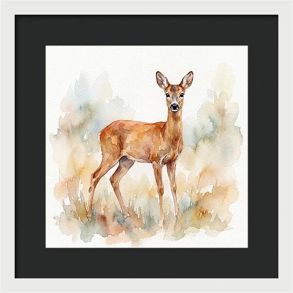 Roe Deer In Watercolor