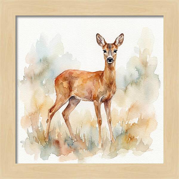 Roe Deer In Watercolor