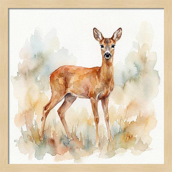 Roe Deer In Watercolor