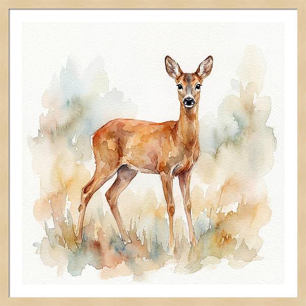 Roe Deer In Watercolor