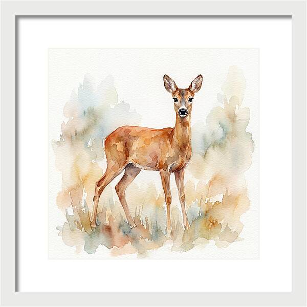Roe Deer In Watercolor