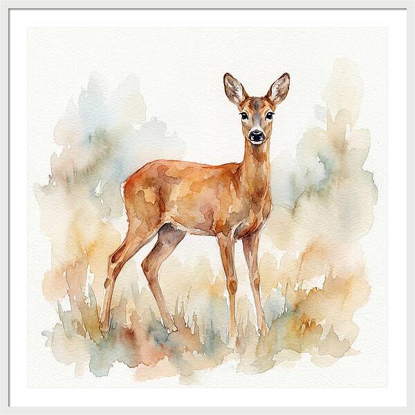 Roe Deer In Watercolor