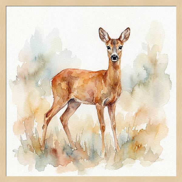 Roe Deer In Watercolor