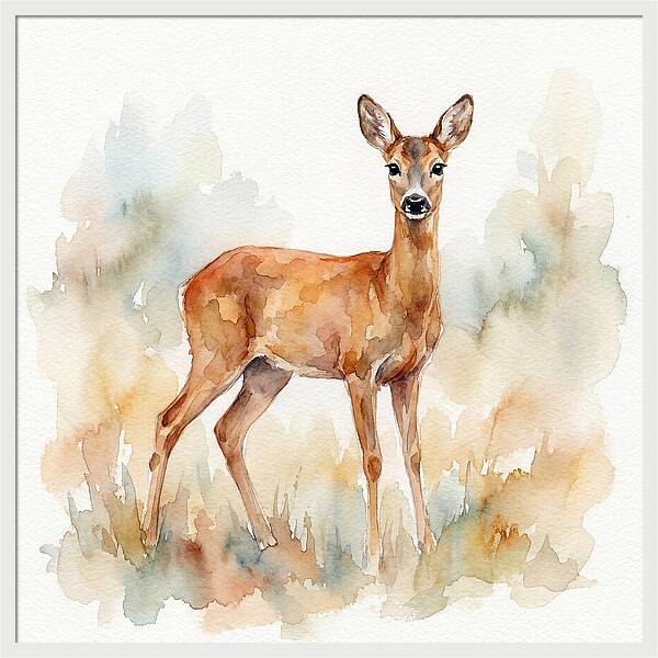 Roe Deer In Watercolor