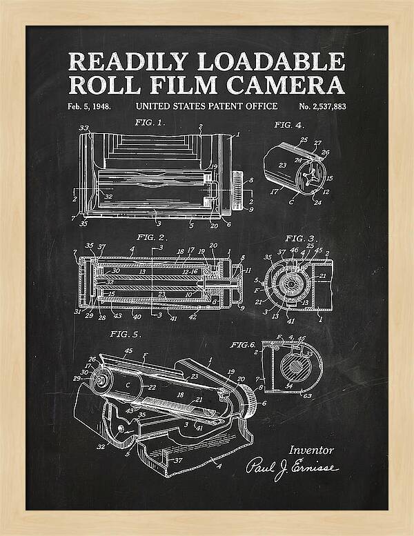 Roll Film Camera Chalkboard Patent Us2537883a