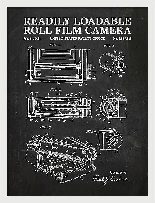 Roll Film Camera Chalkboard Patent Us2537883a