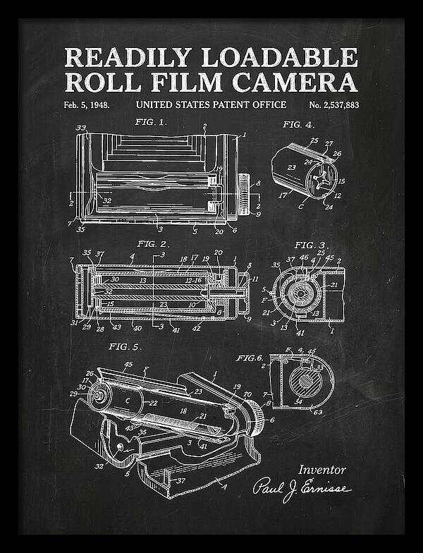 Roll Film Camera Chalkboard Patent Us2537883a