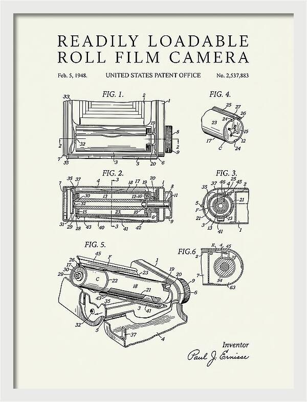 Roll Film Camera Minimalist Patent Us2537883a