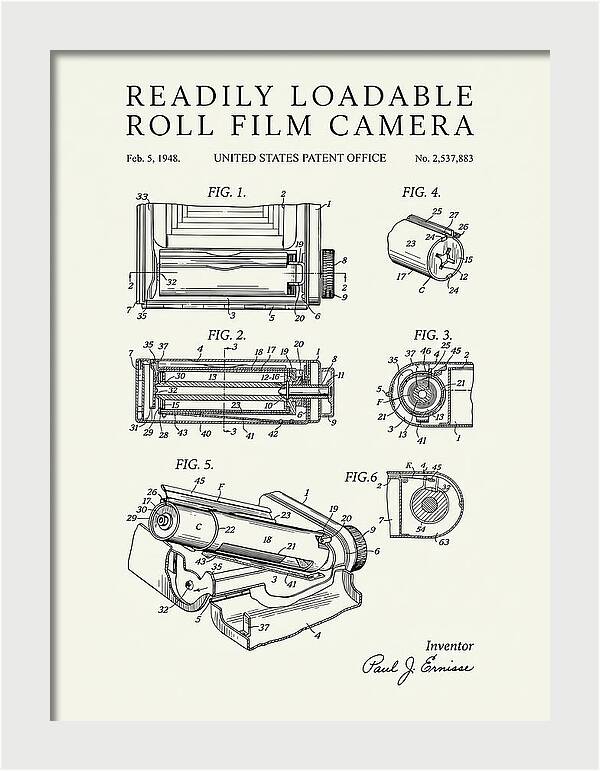 Roll Film Camera Minimalist Patent Us2537883a