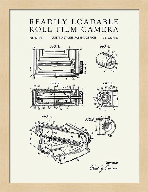 Roll Film Camera Minimalist Patent Us2537883a