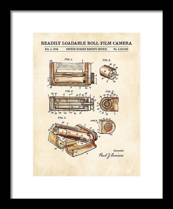 Roll Film Camera Watercolor Patent Us2537883a