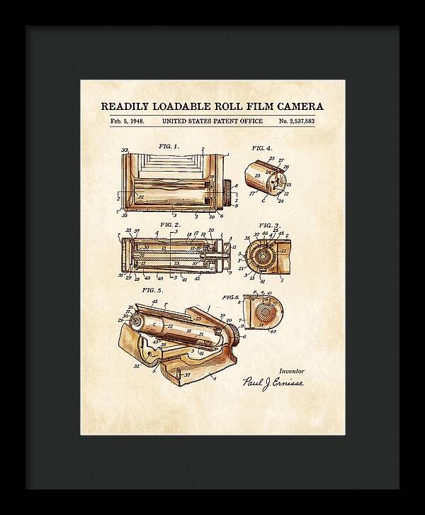 Roll Film Camera Watercolor Patent Us2537883a