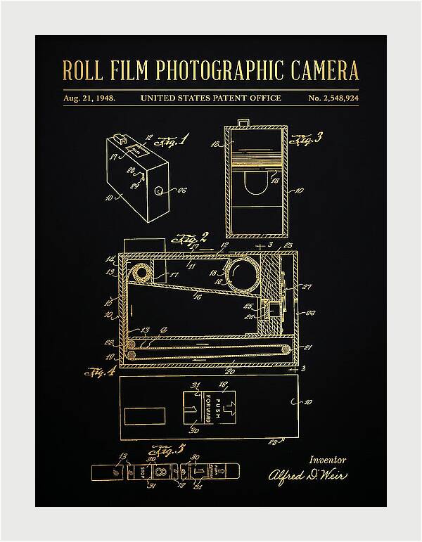 Roll Film Photographic Camera Gold Patent Us2548924a