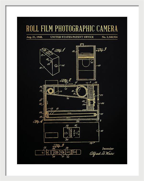 Roll Film Photographic Camera Gold Patent Us2548924a