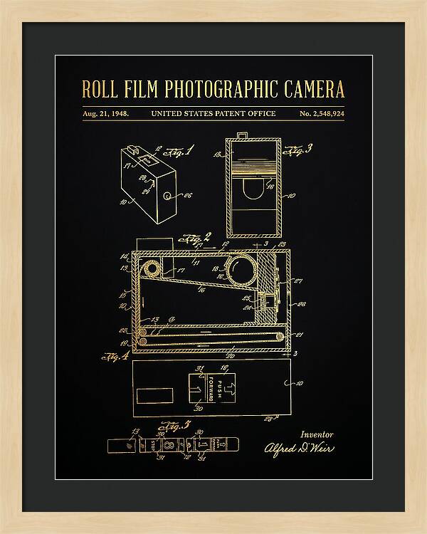 Roll Film Photographic Camera Gold Patent Us2548924a
