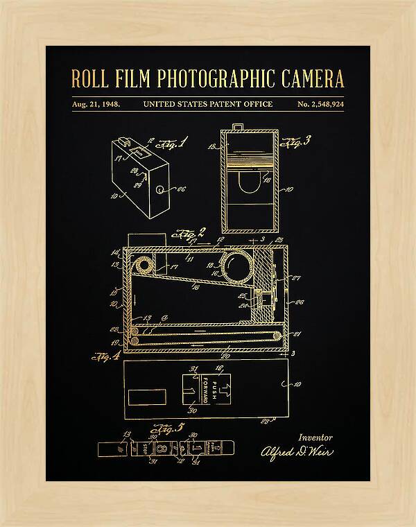 Roll Film Photographic Camera Gold Patent Us2548924a
