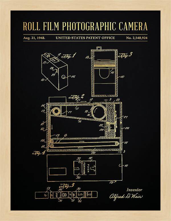Roll Film Photographic Camera Gold Patent Us2548924a