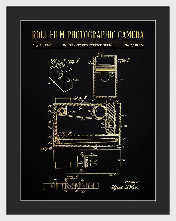 Roll Film Photographic Camera Gold Patent Us2548924a