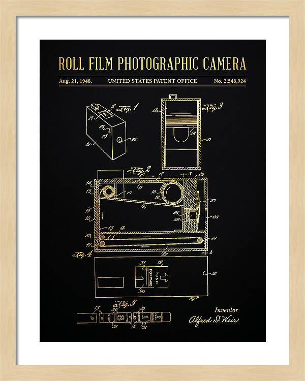Roll Film Photographic Camera Gold Patent Us2548924a