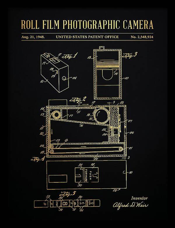 Roll Film Photographic Camera Gold Patent Us2548924a