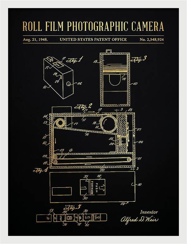 Roll Film Photographic Camera Gold Patent Us2548924a