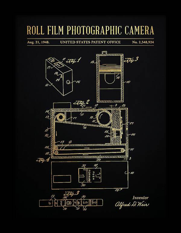 Roll Film Photographic Camera Gold Patent Us2548924a
