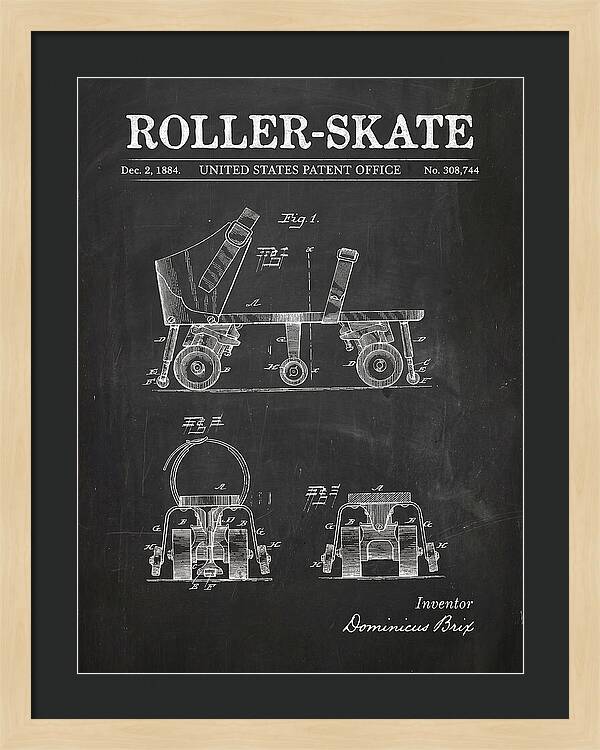 Roller Skate Chalkboard Patent Us308744a