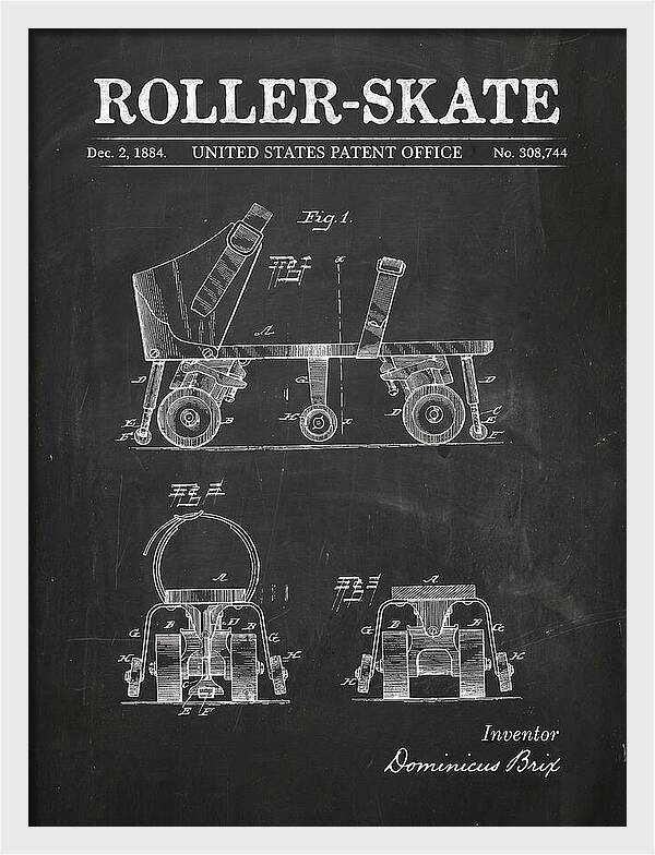 Roller Skate Chalkboard Patent Us308744a