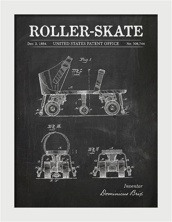 Roller Skate Chalkboard Patent Us308744a