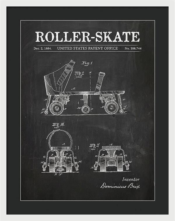 Roller Skate Chalkboard Patent Us308744a