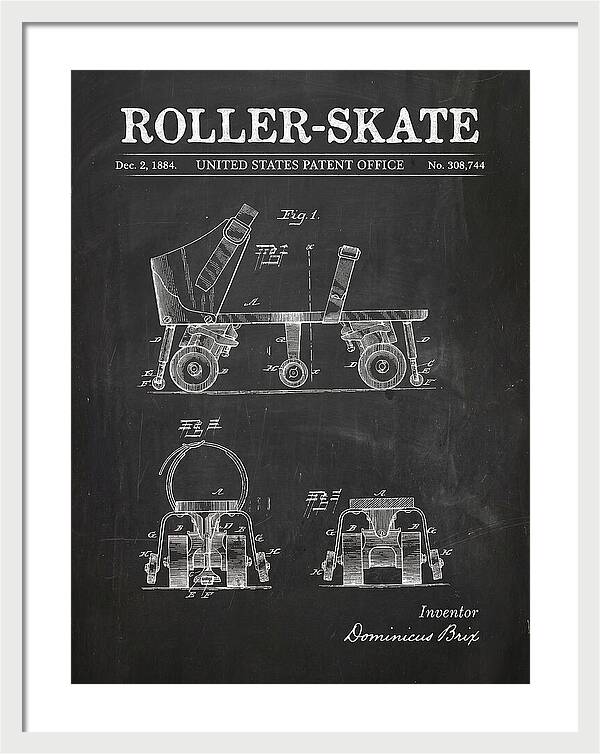 Roller Skate Chalkboard Patent Us308744a