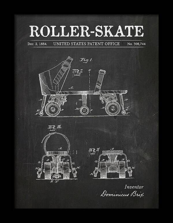 Roller Skate Chalkboard Patent Us308744a