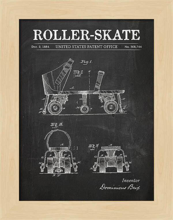 Roller Skate Chalkboard Patent Us308744a