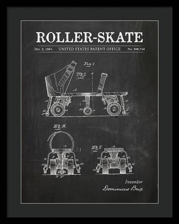 Roller Skate Chalkboard Patent Us308744a