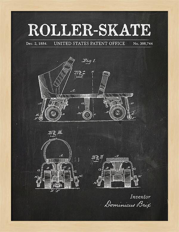 Roller Skate Chalkboard Patent Us308744a